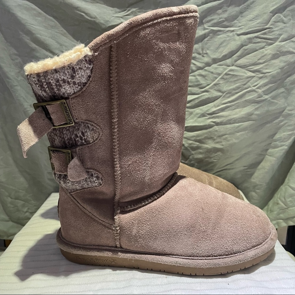 BEARPAW winter boots with knit and adjustable buckle
